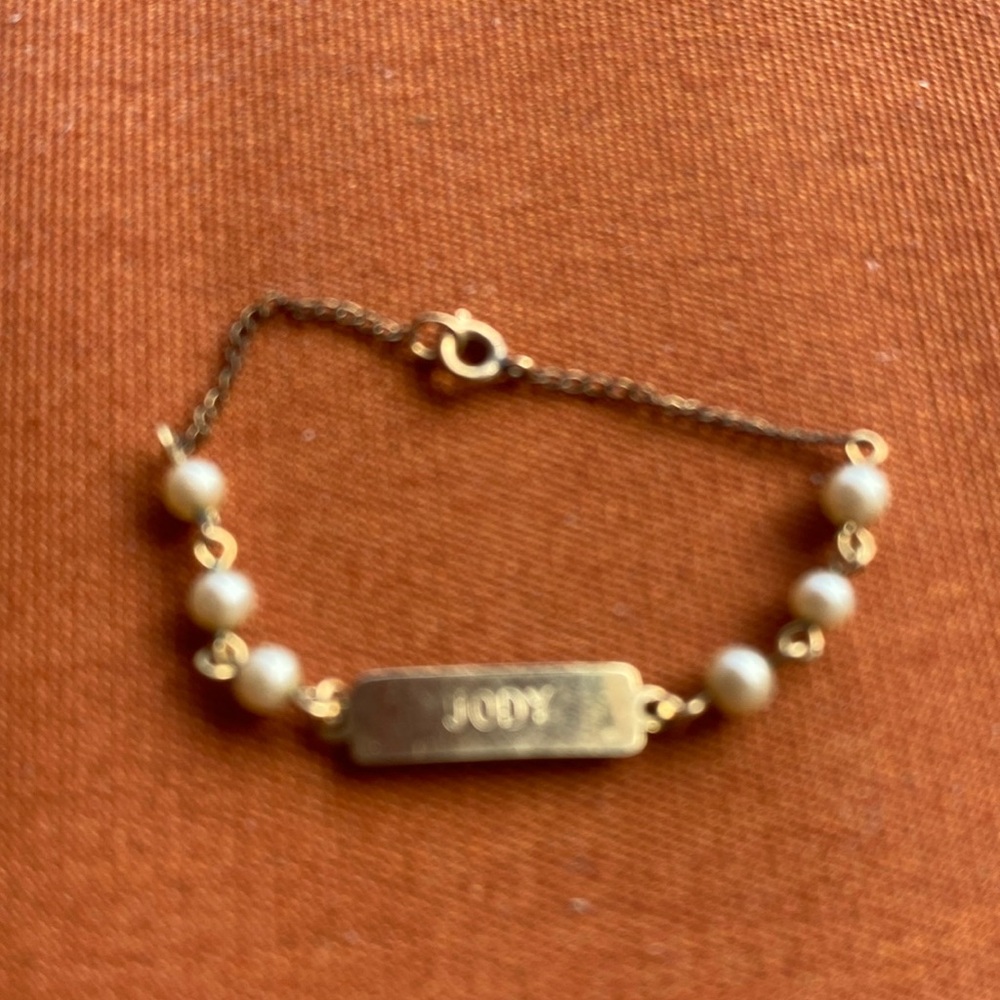 Vintage baby name bracelet